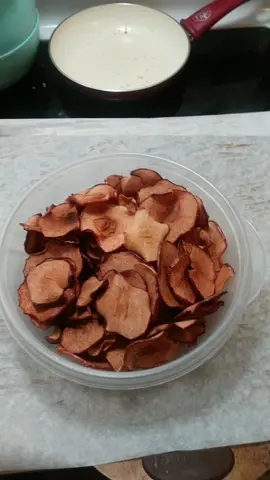 binging on apple chips #stresseat
