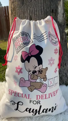 Custom Baby Minnie Mouse Christmas Bag, Mesage Me To Purchase Your Custom Bag 🎄✨ #santabag #santasack #customsantasacks #sublimation #christmassacks #minniemouse #babyminnie