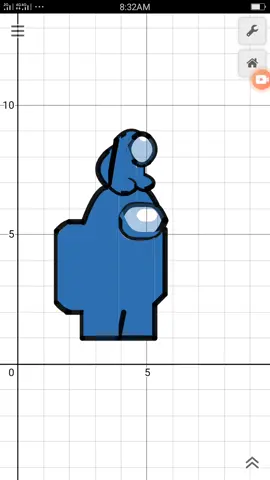 Blue among us with the baby, requested by a kid, #desmos #graph #12 😬