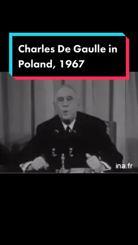 Charles de Gaulle was president of France and Leader of the Free French Forces in WW2. Source: ina.fr.#history #fyp #polska #dlaciebie #historia #ww2