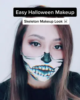Quick & Easy: Skeleton Makeup Look ☠️ #happyhalloween #skeleton #halloweenmakeuplook #foryoupage #makeupideas