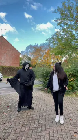 How girls run in slasher movies be like 🤣😂💀 #ghostface #ghostfacecult #ghostfacecosplay #foryoupage #slasher #viral #dancetrend #scream #foryoupage