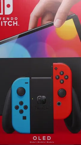 UNBOXING the Nintendo Switch OLED Neon Red & Blue Model #nintendo #oled #asmr #fyp