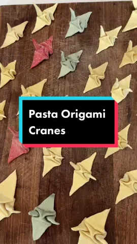 I’m afraid to cook these ones because they’re so cute the way they are 😬😬 #origami #pasta #papercranes