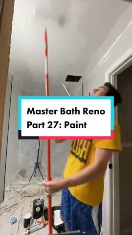im ready to Vincent Van Gogh take a shower to get all the paint off of me 🙃 #bathroomremodel #homerenovationproject #oneroomchallenge  #behr