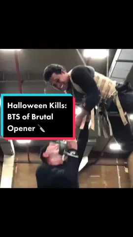 #BehindTheScenes look at the brutal opening scene in #HalloweenKills 🔪 #halloween #michaelmyers #bts