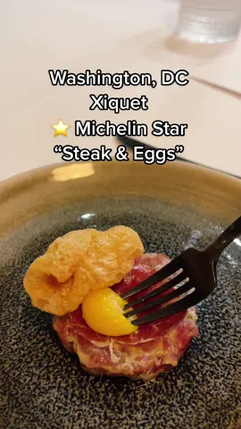 Xiquet “Steak & Eggs” ⭐️ #MichelinStar #washingtondc #tartare #steakandeggs #foodtiktok #xiquet #docueatery #highspeeddining