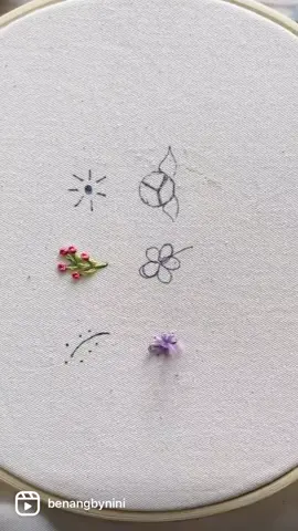 How to embroider tiny flowers part 2 💐#fyp #embroidery #embroiderytutorial