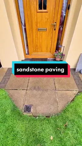 nice updated front entrance 👌 #fyp #foryoupage #beforeandafter #paving #northernireland #landscaping #garden #construction #update #howto #naturalstone #sandstone #transition