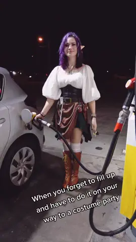 I was a Purple Pirate Pixie and the guy at the fuel station didn't bat an eye 🤣 #fyp #foryou #trend #silly #costume #pirate
