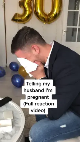 Telling my husband I’m pregnant on his birthday (Full reaction video with audio) ❤️ #fyp #pregnancyannouncement #foryou #pregnant #pregnancytiktok