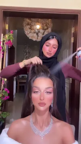 Hair by Hana 🌸Makeup @Nadia_alkarbi#hair #hairstyles #hairstylist #fyp #fy #foryou #foryoupage #makeup #bridal
