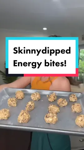 WAY less sugar SAME great taste: @SkinnyDipped energy bites!  #skinnydippedpartner #skinnydipped #tiktokmademebuyit #dessertedisland #bakecation