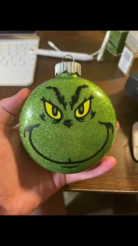 you’re a mean one, mr. grinch. 🎄 #crafty #fyp #Sing2gether #VansCheckerboardDay #ornaments #christmas #decoration #grinch
