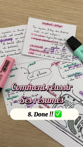 Réussir ses résumés pour une révision facile et efficace 😍 #tunisia🇹🇳 #studyhacks #flashcards #educationalvideo