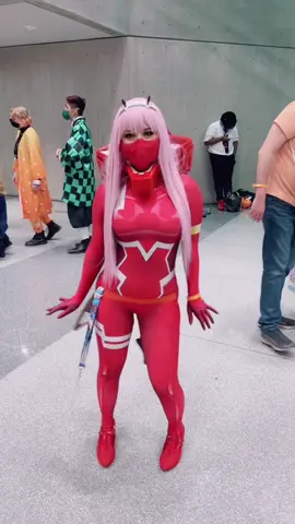 i couldn’t hear the music so off beat 😅 #animenyc #darlinginthefranxx #zerotwo #fypシ