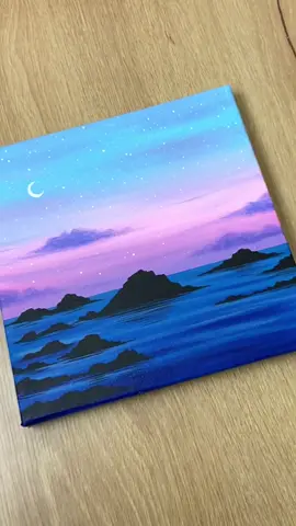 Relaxing Sunset💜 #acrylicpaintingtutorial #fyp #foryoupage #tiktokart #artasmr #paintingtutorial #acrylicpainting #arttiktok #canvasart #painting