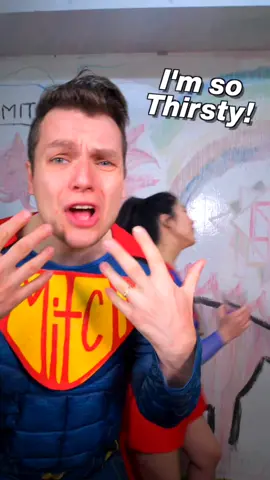 I'm dying of dehydration! Lucky #SuperHeroMel makes a mean raspberry lemonade! 🦸‍♂️It's NOT in #Reverse 👍#SuperHeroMitch #notinreverse