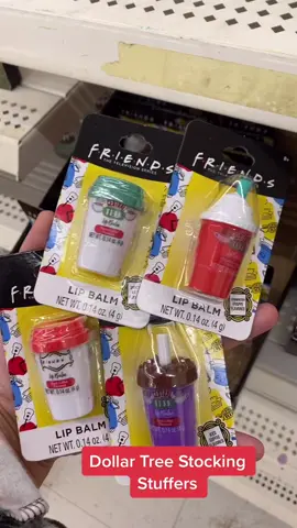 How cute are these! Dollar Tree finds. #friends #lipbalm #stockingstuffers