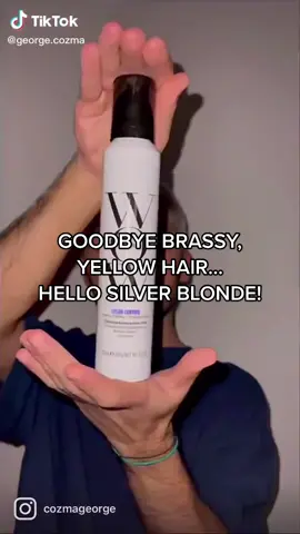 🎥: @GeorgeCozma getting rid of the brass and letting the silver blonde shine through 🤩 #hairtok #menshair #GiveWithAllYourHeart #hair #purpleshampoo
