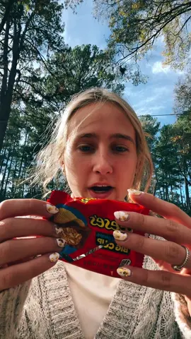 Trying a Reese cup with potato chips in it