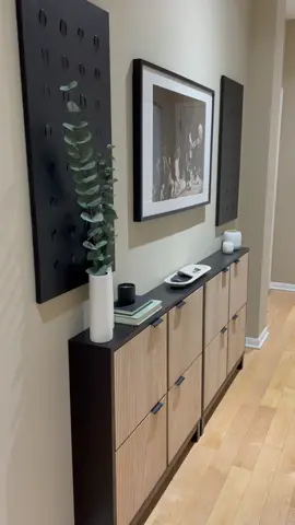 IKEA Small apartment entry shoe storage but make it ✨trendy✨ art inspo: @meandmrjones #DIY #homedecor #Home #apartmentdecor #chicago