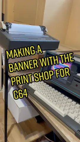 Banner printing with vintage tech: Commodore SX-64, The Print Shop, dot matrix printer #retrocomputer #printing #holidays #fyp #80s #holidays #asmr