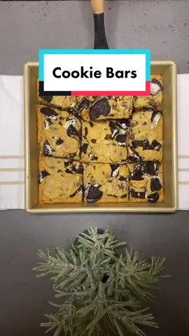 Cookie Bars! #dessert #twoingredient #EasyRecipe #easybaking #baking #bakingtips #treat #christmasdessert #christmas #treat #onepan #cookies #cookie