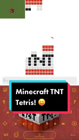 I played Tetris using Minecraft TNT 🤪 #tetris #Minecraft #minecrafttnt #steve #creeper #herobrine #textart #commentart #trend