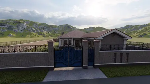 Одноэтажный дом с навесом