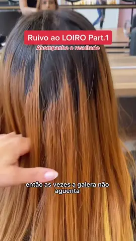 Correção de cor - Ruivo ao loiro🔥#mulheres #cabeleireira #salaodebeleza #loiros #ruivo #correcaodecor #adeusadosloiros #loiras