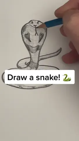 Draw a snake! 🐍 #draw #drawing #drawingtutorial #howto #snake #cobra #kingcobra