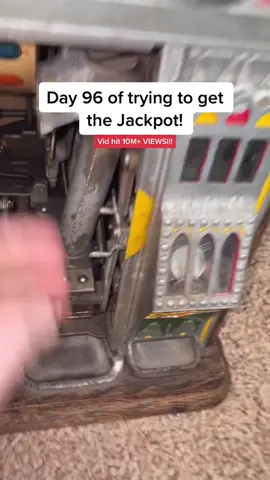 Day 96 of trying to get the Jackpot in a 1930’s Slot Machine! #gambling #thrilling #day96 #fyp #foryoupage