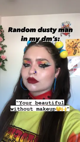 Sir….. I’m a makeup page.. do u think ur doing me a favor 😐 #unnecessary #altmakeup #graphicliner #colorfulmakeup #rainbowmakeup