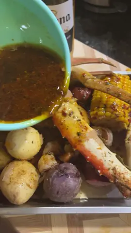 Dinner is serveddd. #dinner #food #seafoodboil #seafood #crablegs #kingcrab #asmr