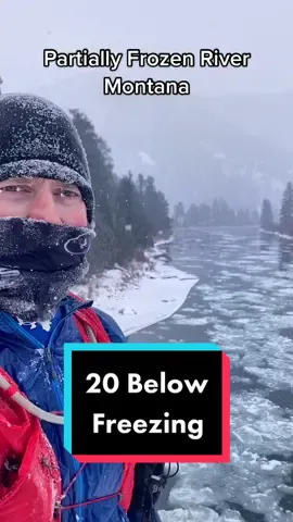 Epic run! #Running #trailrunning #runnertok #montana #mountains #snow #cold #beautiful #frozenriver