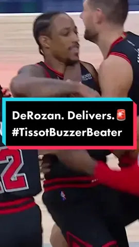DeRozan. Off one leg. For the win! 🚨 #TissotBuzzerBeater #ThisIsYourTime