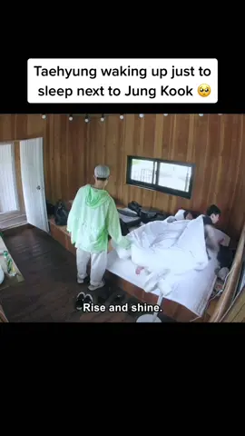 So precious 😭 First thing tae thought of when he wakes is to sleep next to JK #bts #fyp #fypシ #taekook #taehyung #jungkook #inthesoop #inthesoopbts
