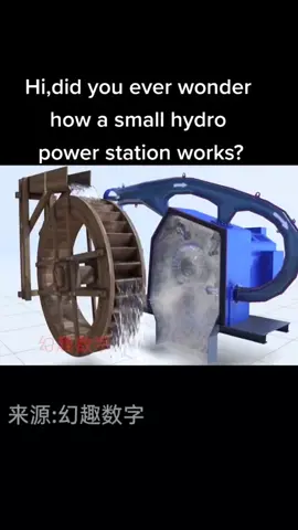 This is how a small hydro power station works,hope you would like it.#fyp #foryoupage #foryou #principle #turbine #3d #viral #powerstation #hydropower