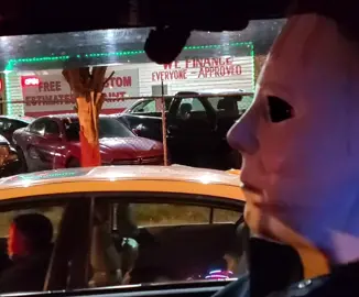 His girl thought it was hilarious 😂 #michaelmyers #halloween #fyp #scared #copsoftiktok #police