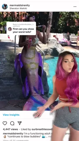 Reply to @bubbledbubbles_  #greenscreenvideo Tbh this is the only tail I ever disliked, peep the side fins ripping off ☠️ #mermaidtiktok #mertok #mermaidsirenity