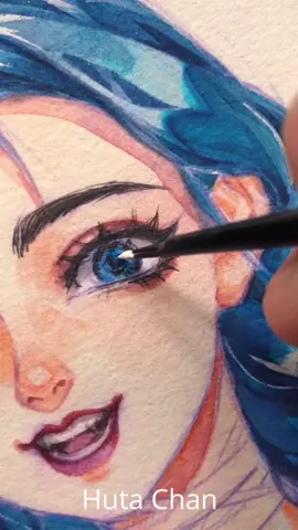 My version of Jinx 💙 #leagueoflegends #jinx #hutachan #fanart #watercolor #drawing #jinxarcane #pencildrawing #art #youtube #artwork #lol #game