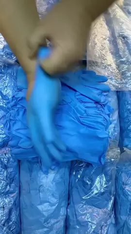Blue disposable gloves#foryou #gloves