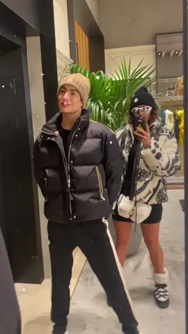 Staying warm w my @ticolorenzo + @MONCLER x #palmangels #monclerxpalmangels #monclergenius