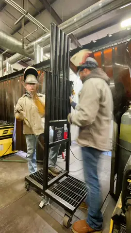 Instructor Waymack giving student Diggs Niethammer some tips on welding tubes. #AEWA #fyp #weldtok #welder #beelite #trades #weld #bluecoller #tig