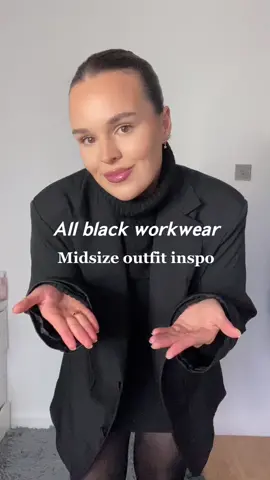 All black workwear ☕️ #workwearinspiration #workwearstyle #midsizefashionblogger #allblackoutfitinspo #officeoutfit #size14style