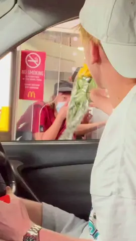 Giving Drive Thru Workers Flowers 🥰 #fyp #foryou #foryoupage #wholesome #viral
