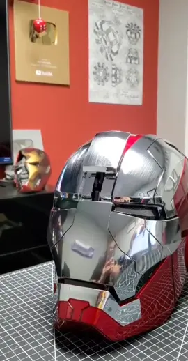 Mk 5 Iron Man helmet with voice control! Made by @joetoysworkshop #ironman #ironmanhelmet #hacksmith