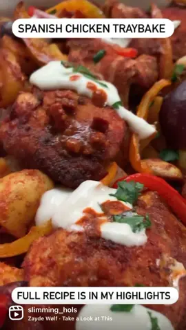 Spanish chicken traybake. #simplerecipe #onepotmeals #traybakes #fyp