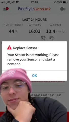 Love when this happens 😭 #freestylelibresensor #sensorerror #t1d #type1diabetes #greenscreen